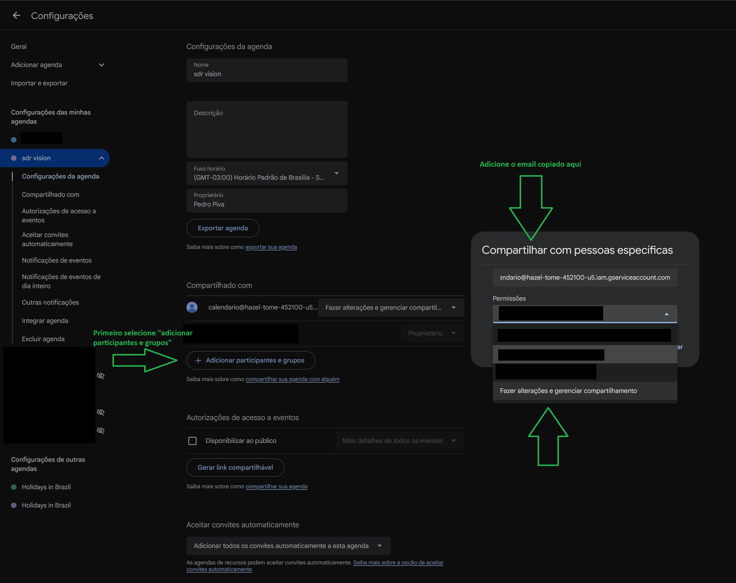 Como compartilhar o calendário no Google Calendar